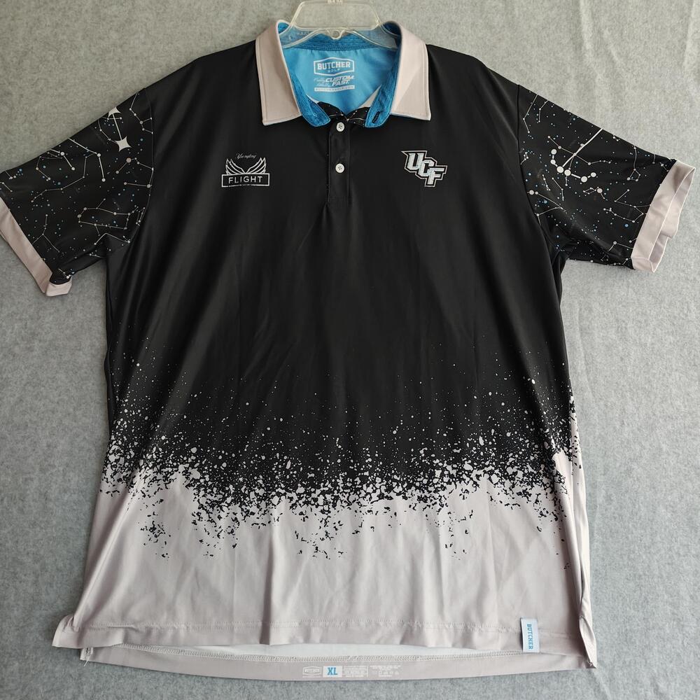 UCF Yuengling Flight Space Game Shirt Mens XL Black Butcher Golf SpaceU Polo